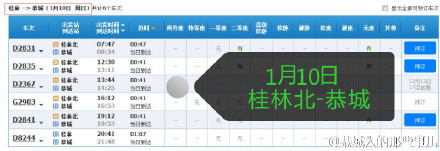 明年1月10号起恭城-桂林北往返的动车骤减449 / 作者:逢时 / 帖子ID:159538