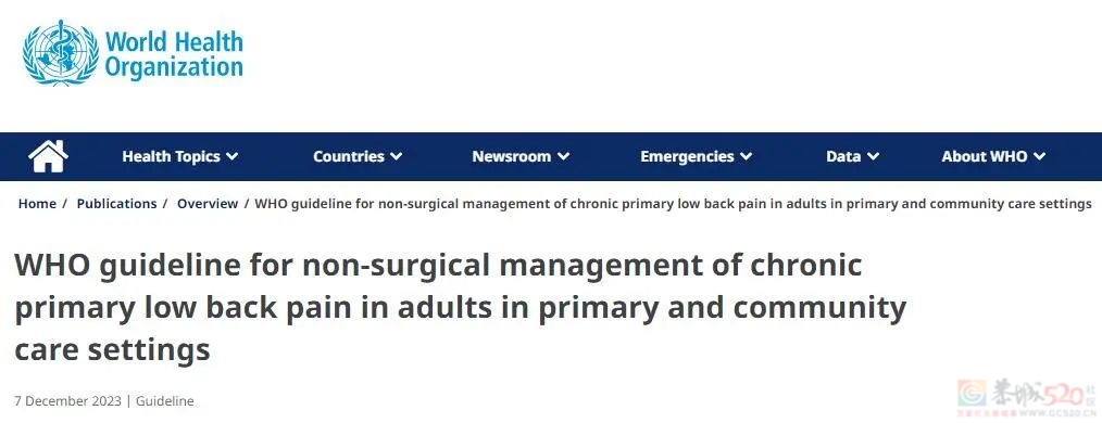约80%的人经历过这种“痛”！世卫组织发布「腰痛指南」560 / 作者:健康小天使 / 帖子ID:312705